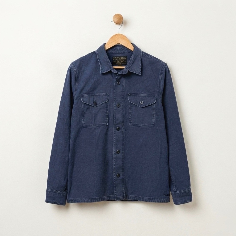 Filson Blue Mussel Field Jac-Shirt Cotton Button Front XL Mens Workwear 20277936